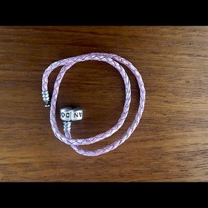 Pandora pink leather bracelet